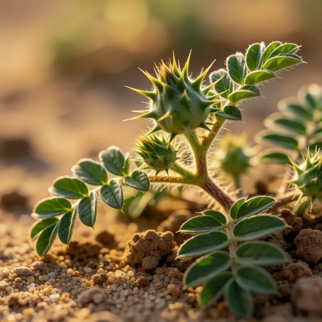 Tribulus Terrestris plant with spiny fruits